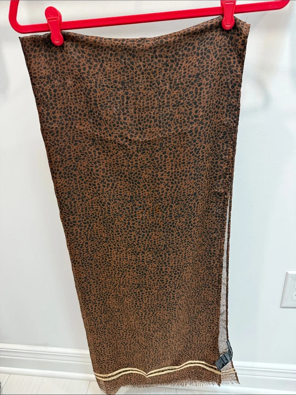 Brown Leopard Print Scarf